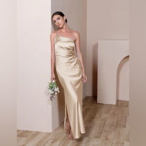 Revelry Jade Satin Dress